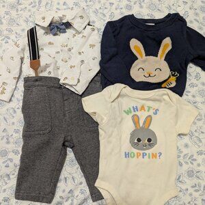 Baby 3-6mo bunny clothes bundle